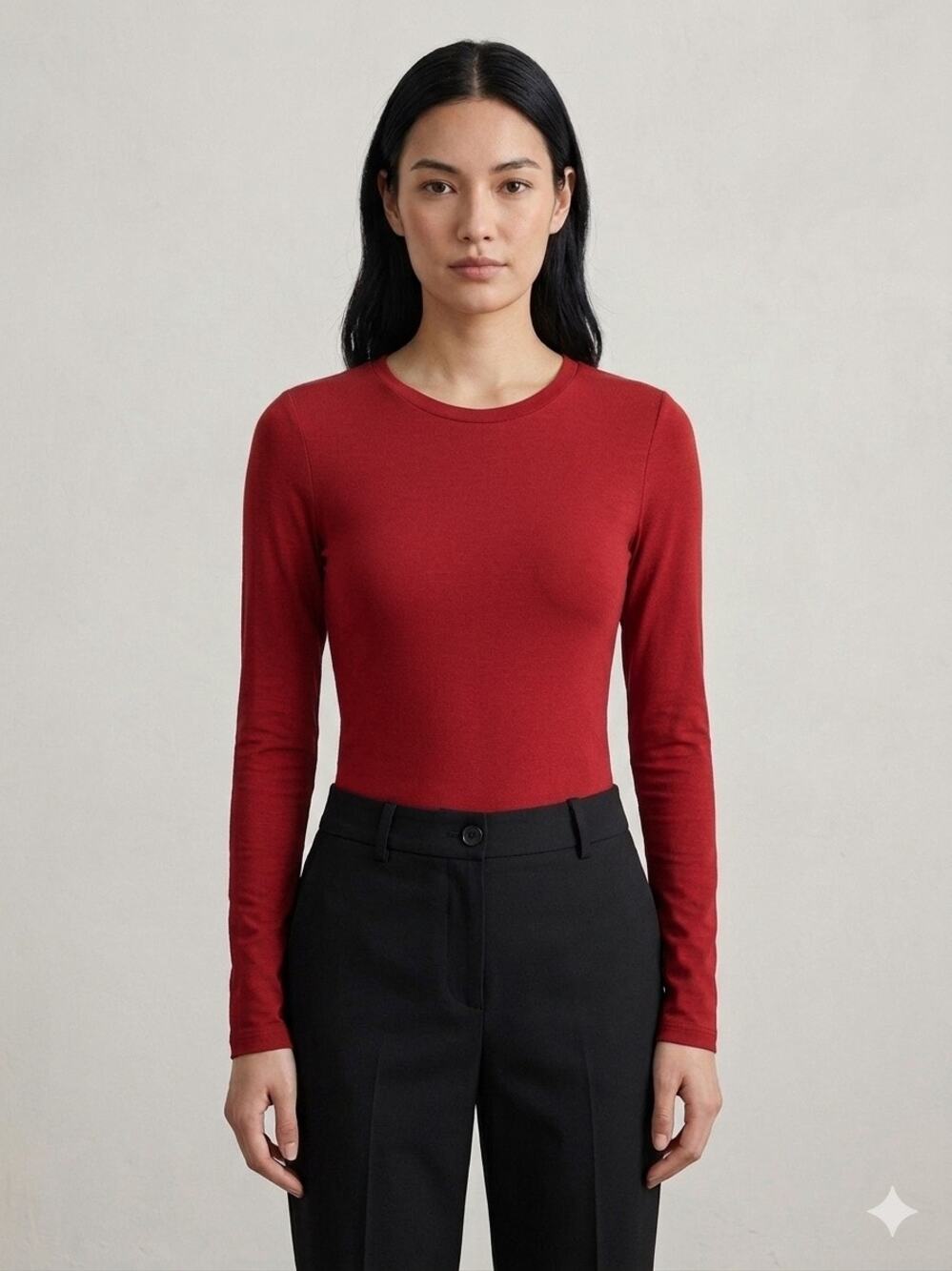 Neiwai wolford long sleeve back cutout red long sleeve top dahlia 0
